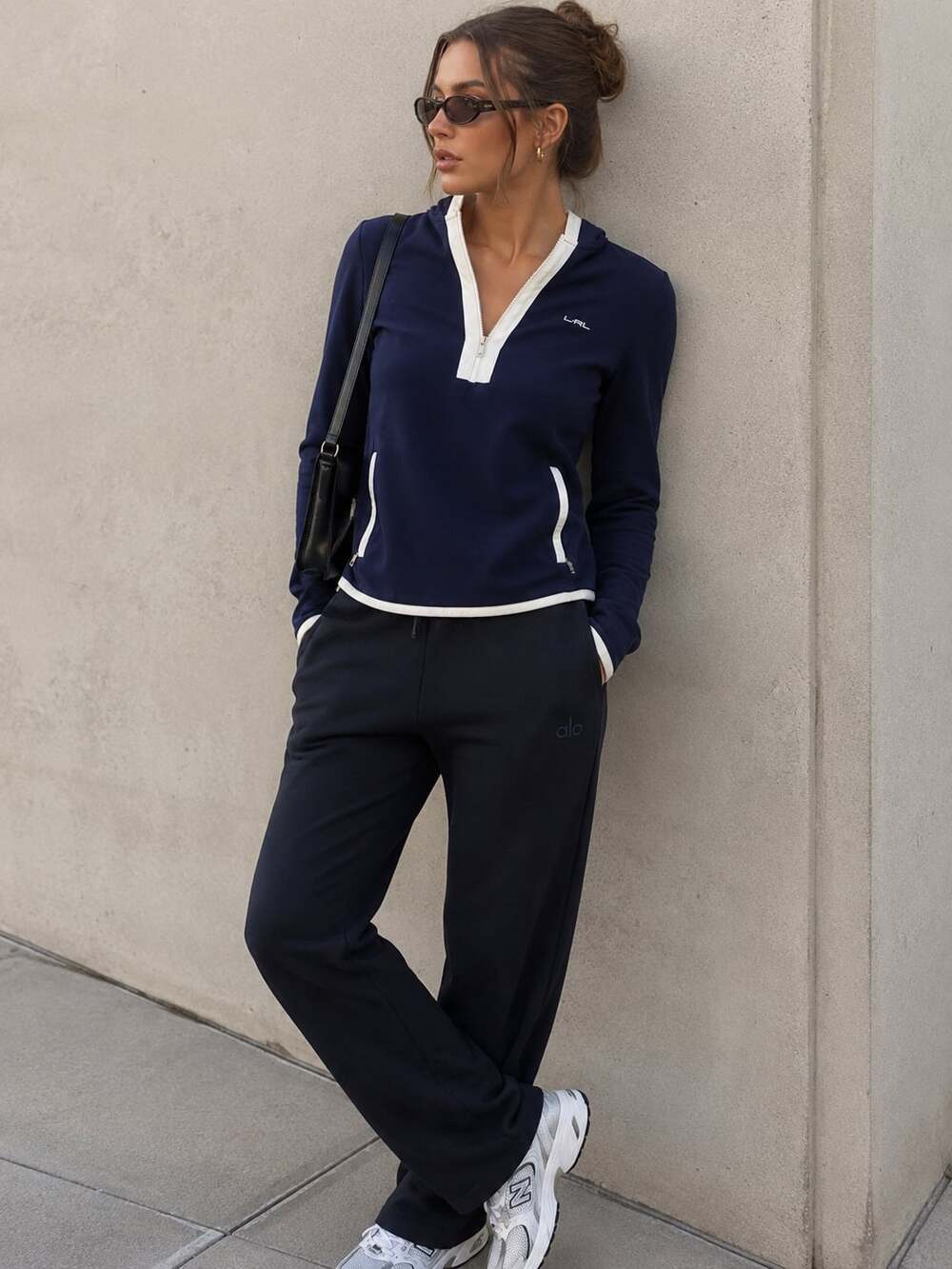 Ralph Lauren LRL Active Navy Half Zip Hoodie Pullover XS Golf Athleisure Y2K